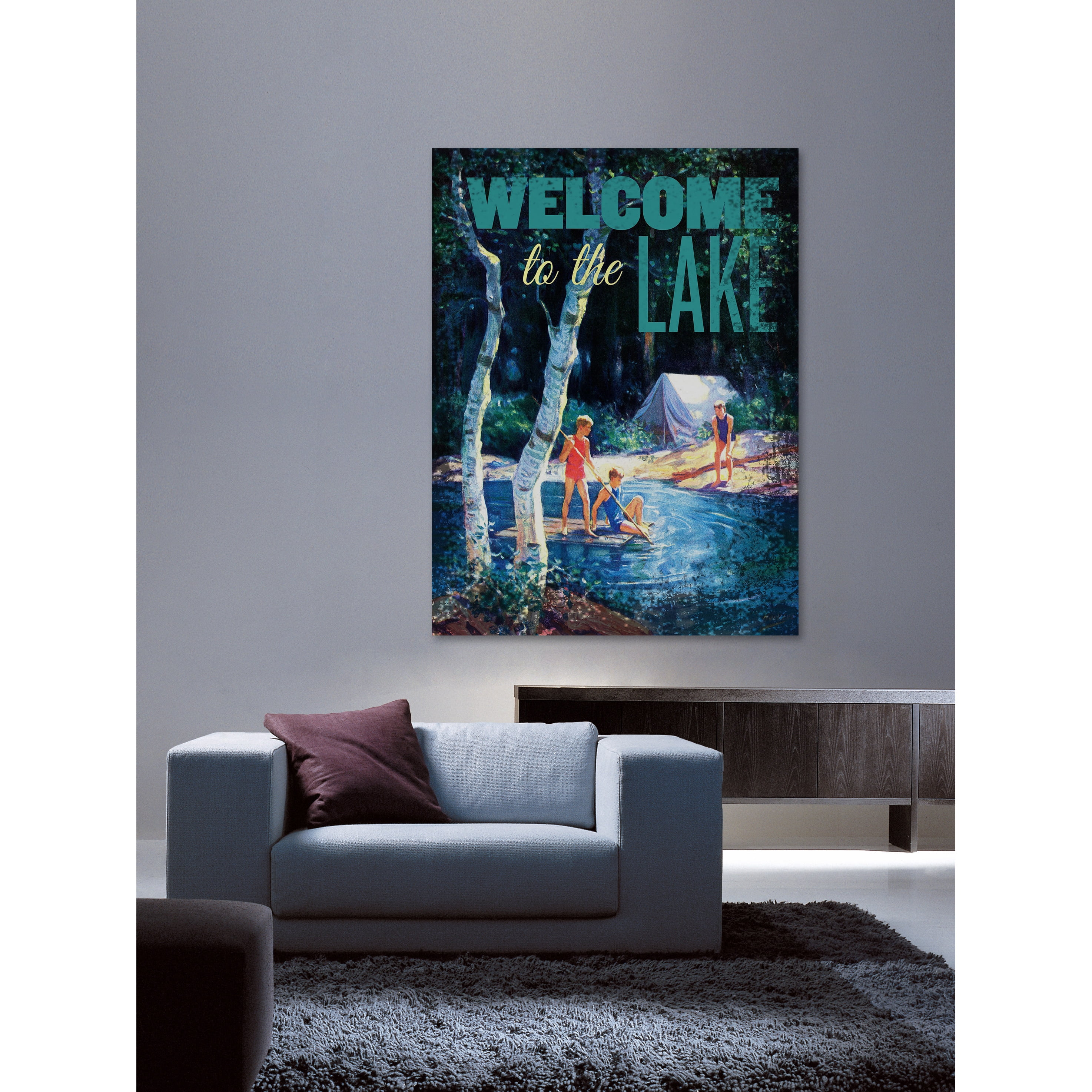 Marmont Hill - "Welcome to Lake" Painting Print on Wrapped Canvas