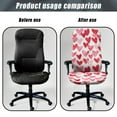 thumbnail image 4 of SCRAWLGOD Love Cow Print Red Pink White Valentine's Day Stretchy Computer Office Chair Cover Comfy Breathable Desk Chair Seat Protector Easy to Install Rotating Chair Cover, L, 4 of 7