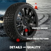 4pcs 1/8 110mm Tires with Wheels Rims for HSP HPI Team Losi Tamiya Carson Redcat 1/8 Off-Road Car