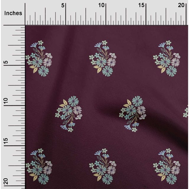 oneOone Viscose Jersey Fabric Leaves & Floral Artistic Decor Fabric Printed BTY 60 Inch Wide