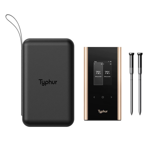 Termómetro para carne Typhur Sync Gold, dual, inalámbrico, WiFi con funda