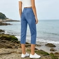 thumbnail image 5 of LEKWK Skinny Capri Jeans for Women Stretch High Rise Comfy Denim Pants with Pockets Slim Fit Pull on Capris Cropped Pants Summer Fashion Casual 0utfits, 5 of 9