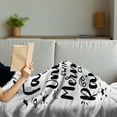 thumbnail image 3 of Saying Soft Flannel Fleece Throw Blanket, Phrases About Fairies Unicorns Mermaids and Rainbows Monochrome, Cozy Plush for Indoor and Outdoor Use, 50" x 70", Black and White, by Ambesonne, 3 of 5