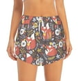 thumbnail image 2 of Goofa Foxes Printed Women 2 in 1 Running Shorts,Quick Dry Athletic Workout Shorts,High Waisted Athletic Shorts with Liner Pockets-Medium, 2 of 9