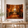 thumbnail image 5 of Autumn Estate Gravel Path with Fallen Leaves, Romantic Painterly Landscape for Nature Lovers, Vintage Home Decor, Housewarming Gift Tapestry Wall Hanging for Bedroom, Living Room and Dorm, 5 of 7