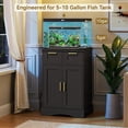 thumbnail image 5 of 10 Gallon Fish Tank Stand for 5-10 Gallon Aquarium Stand | with Storage Cabinet 2 Drawers Fish Tank Stand, for Accessories Storage, 20.5"L x 11.0"W Aquarium Cabinet, Black PTBX02BK, 5 of 7