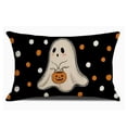 thumbnail image 2 of Halloween Ghost Lumbar Pillow Cover, Polka Dot Rectangular Cushion Case, Digital Print Soft Fabric Hidden Zipper, for Sofa Home Holiday Decor by MPOISVA, 2 of 7
