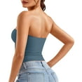 thumbnail image 2 of MQLKF Womens Sexy Solid Color Crop Top Strapless Bandeau Tube Top Sleeveless Backless Tank Vest Comfortable Stylish Women's Vest, 2 of 5
