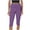 Purple, variant on ZyeKqe Womens Capri Leggings Fold over Gym Yoga Pants Stretchy Casual Workout Bottoms High Waisted Athletic Cropped Pants