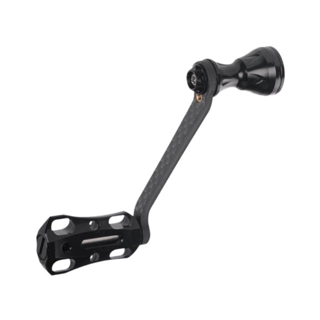 Mango de carrete de pesca, mango de rueda de pesca, reemplazo de fibra de carbono, manivela de brazo basculante único para suministros de pesca al Negro sin tornillo