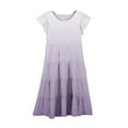 thumbnail image 2 of Lenpel Girls' Summer Dresses Ruffle Short Sleeve Ruffle Tiered Gradient A-Line Dress Casual Midi Sundress 6-15 Y, 2 of 3