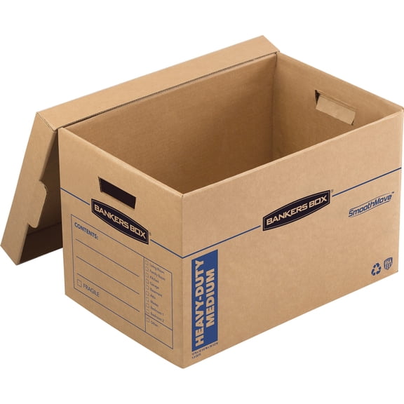 Bankers Box, FEL7710301, SmoothMove Maximum Strength Moving Boxes, 8 / Carton, Kraft