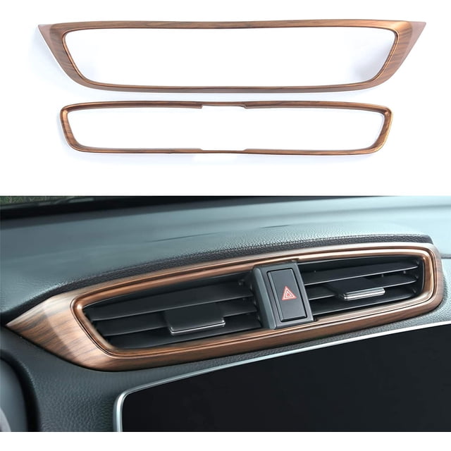 Embellecedores de ventilación lateral Honda CRV 2022, decoración de salida de ventilación, pegatinas de tablero de grano de madera de melocotón para CR-V 2017 2018 2019 2020 2021 JAMW Sencillez