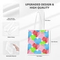 thumbnail image 4 of YFYANG Reusable Cotton Canvas Tote Shopping Bag, Colorful Love Lines Washable Portable Grocery Bag for Daily Travel, 4 of 8