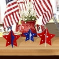 thumbnail image 5 of Bfogop 3 Pieces Independence Day Table Decorations Wood Star Set, Patriotic Tiered Tray Decor,Rustic Memorial Day Table Decorations,Red White and Blue Decorations for Home Tables, 5 of 6