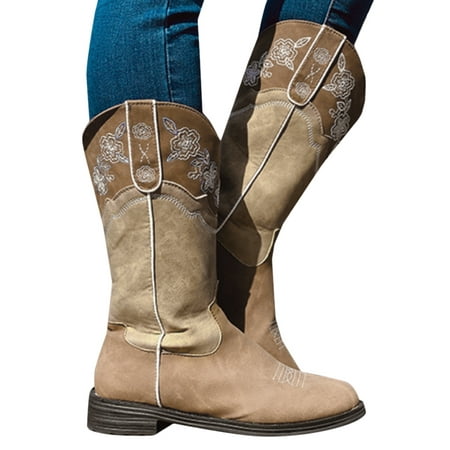 mid calf chunky boot