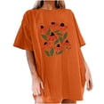 thumbnail image 4 of Drses Womens Summer Tops Oversized Tshirt Flower Graphic Tees Short Sleeve Shirts Summer Casual Loose Flower Plant Shirts Tops, 4 of 5