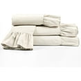 thumbnail image 4 of Ruffle Bed Sheet Set 6 Piece - 16 Inch Deep Pocket - 400 Thread Count - 100% Egyptian Cotton - Super Comfy, Extra Soft and Luxury - Ivory Solid, Queen Size., 4 of 6