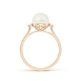 thumbnail image 2 of ANGARA Freshwater Cultured Pearl Ring with Diamond Accents in 14K Rose Gold for Women | June Birthstone Jewelry for Her, 2 of 8