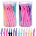 thumbnail image 2 of 10/30/40Pcs Eyebrow Razor Facial Razor for Women Multipurpose Exfoliating Dermaplaning Tools with Precision Cover Safety Beauty,10pcs mix bags, 2 of 7