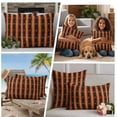 thumbnail image 5 of 2 Pack Outdoor Waterproof Throw Pillow Covers,Striped Southwest Ethnic Trial Style Decorative Square Patio Pillowcases for Chair Couch Sofa 16x16in, 5 of 9