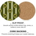 thumbnail image 5 of GZHJMY 6Pcs Round Retro Strip Texture with Sunflowers Ceramic Coasters with Cork-Backed for Coffee Drink, Cup Mat Absorbent Stone Coasters, 5 of 5