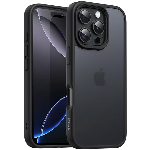 Funda JeTech Matte para iPhone 16 Pro de 6.3 pulgadas, negra