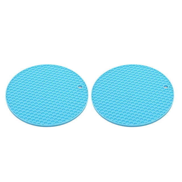 facefd 2pcs Silicone Pot Holders Multipurpose Round Pot Holders Trivets Jar Openers & Spoon Rests