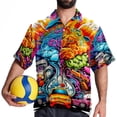 thumbnail image 4 of Mind car Men's Short Sleeve Button Down Hawaiian Shirts for Summer Beach Casual Printed Style, 4 of 6