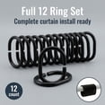 thumbnail image 4 of Shower Curtain Rings Plastic Hooks Solid And Clear Color Set of 12 Solid Black, 4 of 10