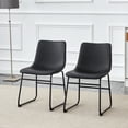thumbnail image 6 of Lisonu Modern Dining Chairs Set of 4, Black PU Faux Leather Upholstered Kitchen Chairs with Ergonomic Back and Metal Legs for Dining Room, 6 of 19