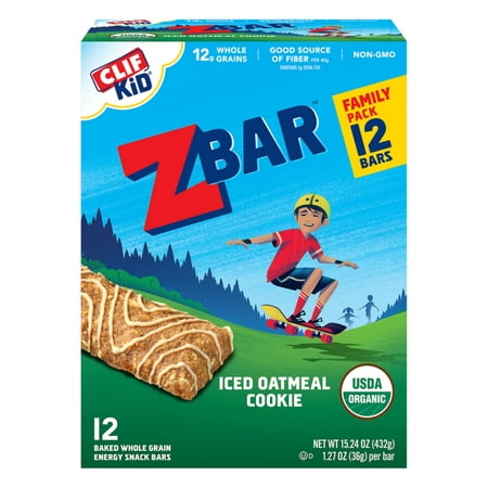 Clif Kid Zbar Organic Granola Bars Iced Oatmeal Cookie 12 count