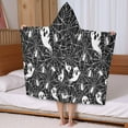 thumbnail image 5 of Ghost and Spider Web Halloween Pattern Hooded Bath Towel，50"x30" for Ages 3 To 12 Kids, Quick Dry Lightweight Soft Microfiber Hood Beach Towel Cover Up for Kids, 5 of 7