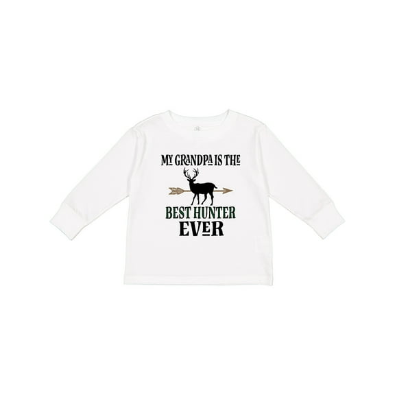 Inktastic Deer Hunting Grandpa Best Hunter Ever Boys Long Sleeve Toddler T-Shirt