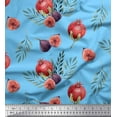 thumbnail image 1 of Soimoi Cotton Duck Fabric Leaves,Fig & Pomegranate Fruits Print Fabric by Yard 42 Inch Wide, 1 of 3
