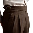 thumbnail image 3 of Men's Dress Pants, Classic Naples Italian Style Business Trousers with Tailored Fit for Formal Occasions, Office, Wedding and Professional Wear,Coffee,33, 3 of 4