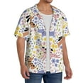 thumbnail image 4 of Xecao offers the Floral Puppy for Men's Casual Short-sleeved Shirt, a button-up collared shirt with a pocket, perfect for beach vacations and yacht travel in the 3X-Large size., 4 of 7