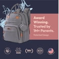 thumbnail image 6 of BabbleRoo Original Diaper Bag Backpack – Large 26L Baby Bag with Changing Pad, Insulated Bottle Pockets & Stroller Straps, Waterproof Travel Bag for Moms & Dads, Cool Gray, 6 of 12