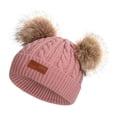 thumbnail image 4 of Gorro de punto para bebé, gorro de lana de invierno para bebé, gorro de ganchillo para niño pequeño rosado, 4 of 5