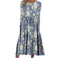 thumbnail image 2 of Vendredi Fou TIMIFIS Robe Maxi pour Femmes d'Automne à la Mode, Manches Longues, Col en V, Décontractée, Ample, Longue, avec Poches, Robe de Retour à la Maison, 2 of 5