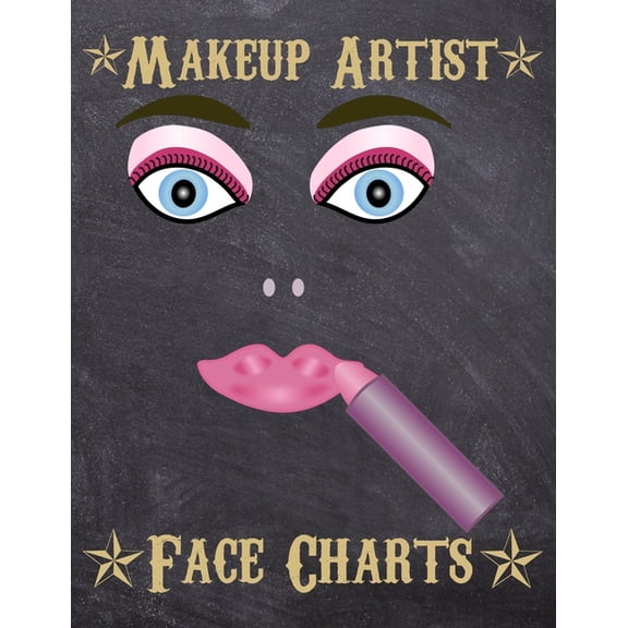 Makeup Artist Face Charts: Makeup cards to paint the face directly on paper with real make-up - Ideal for: professional