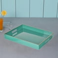 thumbnail image 2 of Mimosa Square Tray With Cutout Handles, Green - Saltoro Sherpi, 2 of 2