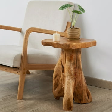Greenage End Table - Cedar Roots Flower Stand 19" H