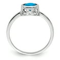 thumbnail image 2 of Sterling Silver Rhodium-plated Polished Blue Topaz Round Ring, 2 of 3