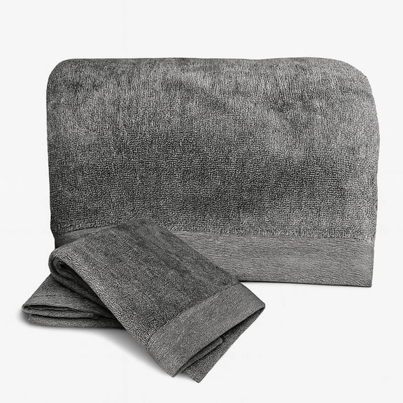 BedVoyage Bath Sheet & Hand Towel Set 3pc - Viscose from Bamboo Cotton - 600 GSM - Absorbent & Odor Resistant - Charcoal