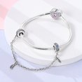 thumbnail image 2 of MULA 925 Sterling Silver DIY Charm Safety Chain fit Bracelet 5A Zircon Colorful Feathers for Women Jewelry Making, 2 of 5