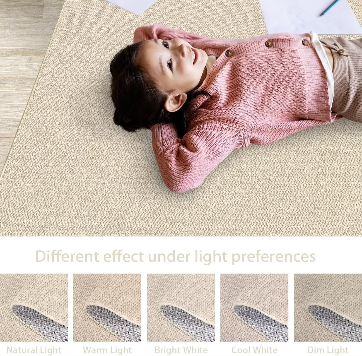 HOMERRY 2' x 6' Runner for Hallway Solid Textured Vintage Rug Non Slip Throw Rugs Bedroom Rug, Cream