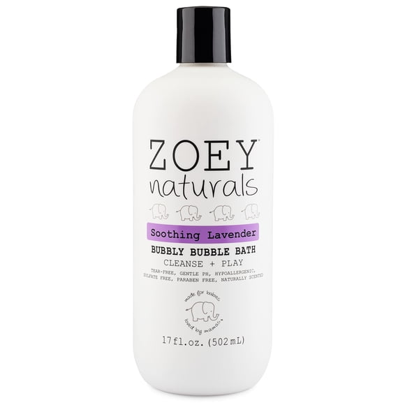 Zoey Naturals - Baño de burbujas calmante de lavanda para niños y bebés Jabón hidratante sin lágrimas para niños pequeños con aloe y aceite de aguacate para una experiencia tranquila - Hecho en EE. UU