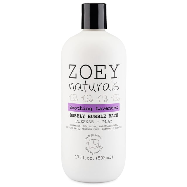 Zoey Naturals - Baño de burbujas calmante de lavanda para niños y bebés Jabón hidratante sin lágrimas para niños pequeños con aloe y aceite de aguacate para una experiencia tranquila - Hecho en EE. UU