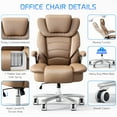 thumbnail image 6 of Ninecer Big and Tall Office Chair 400lb, Ergonomic High Back Leather Executive Chair with Flip-Up Arms, Brown, 6 of 9